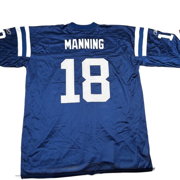 Reebok Indianapolis Colts Peyton Manning Jersey #18 Mens 2XL Blue NFL Football - Picture 7 of 8